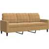 Sofa Sofos komplektas su pagalvėlėmis, 2 dalių, rudas, aksomas