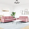 Sofa Sofos komplektas su pagalvėlėmis, 2 dalių, rožinis, aksomas