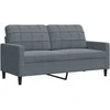 Sofa Sofos komplektas su pagalvėlėmis, 2 dalių, pilkas, aksomas