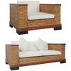 Sofa Sofos komplektas su pagalvėlėmis, 2d., rudos sp., nat. ratanas