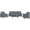 Sofa Sofos komplektas su pagalvėlėmis, 3 dalių, pilkas, aksomas