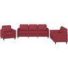 Sofa Sofos komplektas su pagalvėlėmis, 3 dalių, vyno, dirbtinė oda