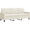 Sofa Sofos komplektas su pagalvėlėmis, 3 dalių, kreminis, aksomas
