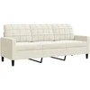 Sofa Sofos komplektas su pagalvėlėmis, 3 dalių, kreminis, aksomas