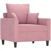 Sofa Sofos komplektas su pagalvėlėmis, 3 dalių, rožinis, aksomas