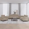 Sofa Sofos komplektas su pagalvėlėmis, 3 dalių, taupe, audinys