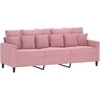 Sofa Sofos komplektas su pagalvėlėmis, 3 dalių, rožinis, aksomas