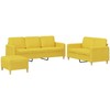 Sofa Sofos komplektas su pagalvėlėmis, 3 dalių, geltonas, audinys