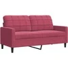 Sofa Sofos komplektas su pagalvėlėmis, 3 dalių, vyno, aksomas