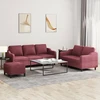 Sofa Sofos komplektas su pagalvėlėmis, 3 dalių, vyno, audinys