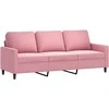 Sofa Sofos komplektas su pagalvėlėmis, 3 dalių, rožinis, aksomas