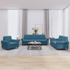 Sofa Sofos komplektas su pagalvėlėmis, 3 dalių, mėlynas, aksomas