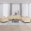 Sofa Sofos komplektas su pagalvėlėmis, 3 dalių, kreminis, audinys