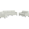Sofa Sofos komplektas su pagalvėlėmis, 3 dalių, kreminis, aksomas