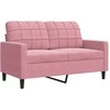Sofa Sofos komplektas su pagalvėlėmis, 3 dalių, rožinis, aksomas