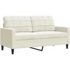Sofa Sofos komplektas su pagalvėlėmis, 3 dalių, kreminis, aksomas