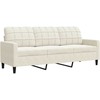 Sofa Sofos komplektas su pagalvėlėmis, 3 dalių, kreminis, aksomas