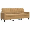 Sofa Sofos komplektas su pagalvėlėmis, 3 dalių, rudas, aksomas