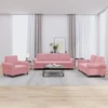 Sofa Sofos komplektas su pagalvėlėmis, 3 dalių, rožinis, aksomas