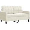 Sofa Sofos komplektas su pagalvėlėmis, 3 dalių, kreminis, aksomas