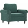 Sofa Sofos komplektas su pagalvėlėmis, 3 dalių, žalias, aksomas