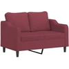 Sofa Sofos komplektas su pagalvėlėmis, 3 dalių, vyno, audinys