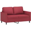 Sofa Sofos komplektas su pagalvėlėmis, 3 dalių, vyno, dirbtinė oda