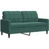 Sofa Sofos komplektas su pagalvėlėmis, 3 dalių, žalias, aksomas