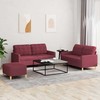 Sofa Sofos komplektas su pagalvėlėmis, 3 dalių, vyno, audinys