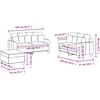 Sofa Sofos komplektas su pagalvėlėmis, 3 dalių, vyno, audinys