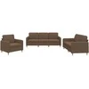 Sofa Sofos komplektas su pagalvėlėmis, 3 dalių, rudas, audinys