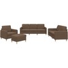 Sofa Sofos komplektas su pagalvėlėmis, 4 dalių, rudas, audinys