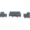Sofa Sofos komplektas su pagalvėlėmis, 4 dalių, pilkas, aksomas