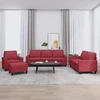 Sofa Sofos komplektas su pagalvėlėmis, 4 dalių, vyno, dirbtinė oda