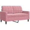 Sofa Sofos komplektas su pagalvėlėmis, 4 dalių, rožinis, aksomas