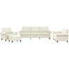 Sofa Sofos komplektas su pagalvėlėmis, 4 dalių, kreminis, aksomas