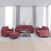 Sofa Sofos komplektas su pagalvėlėmis, 4 dalių, vyno, audinys