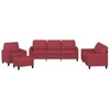 Sofa Sofos komplektas su pagalvėlėmis, 4 dalių, vyno, dirbtinė oda