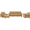 Sofa Sofos komplektas su pagalvėlėmis, 4 dalių, rudas, aksomas