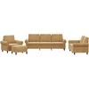 Sofa Sofos komplektas su pagalvėlėmis, 4 dalių, rudas, aksomas