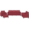Sofa Sofos komplektas su pagalvėlėmis, 4 dalių, vyno, dirbtinė oda