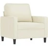 Sofa Sofos komplektas su pagalvėlėmis, 4 dalių, kreminis, aksomas