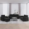 Sofa Sofos komplektas su pagalvėlėmis, 4 dalių, juodas, audinys
