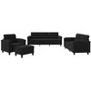Sofa Sofos komplektas su pagalvėlėmis, 4 dalių, juodas, audinys