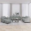 Sofa Sofos komplektas su pagalvėlėmis, 4 dalių, pilkas, audinys