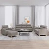 Sofa Sofos komplektas su pagalvėlėmis, 4 dalių, taupe, audinys