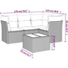 Lauko baldų komplektas Sofos komplektas su pagalvėlėmis, 5 dalių, smėlio, poliratanas