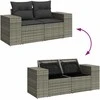 Sofa Sofos komplektas su pagalvėlėmis, 5 dalių, pilkas, poliratanas