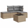Sofa Sofos komplektas su pagalvėlėmis, 5 dalių, smėlio, poliratanas