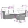 Sofa Sofos komplektas su pagalvėlėmis, 5 dalių, smėlio, poliratanas